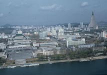 Blick vom Juche-Turm auf das Stadtzentrum von Pyongyang