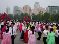 Nationalfeier 9. Sept. im Zentrum von Pyongyang